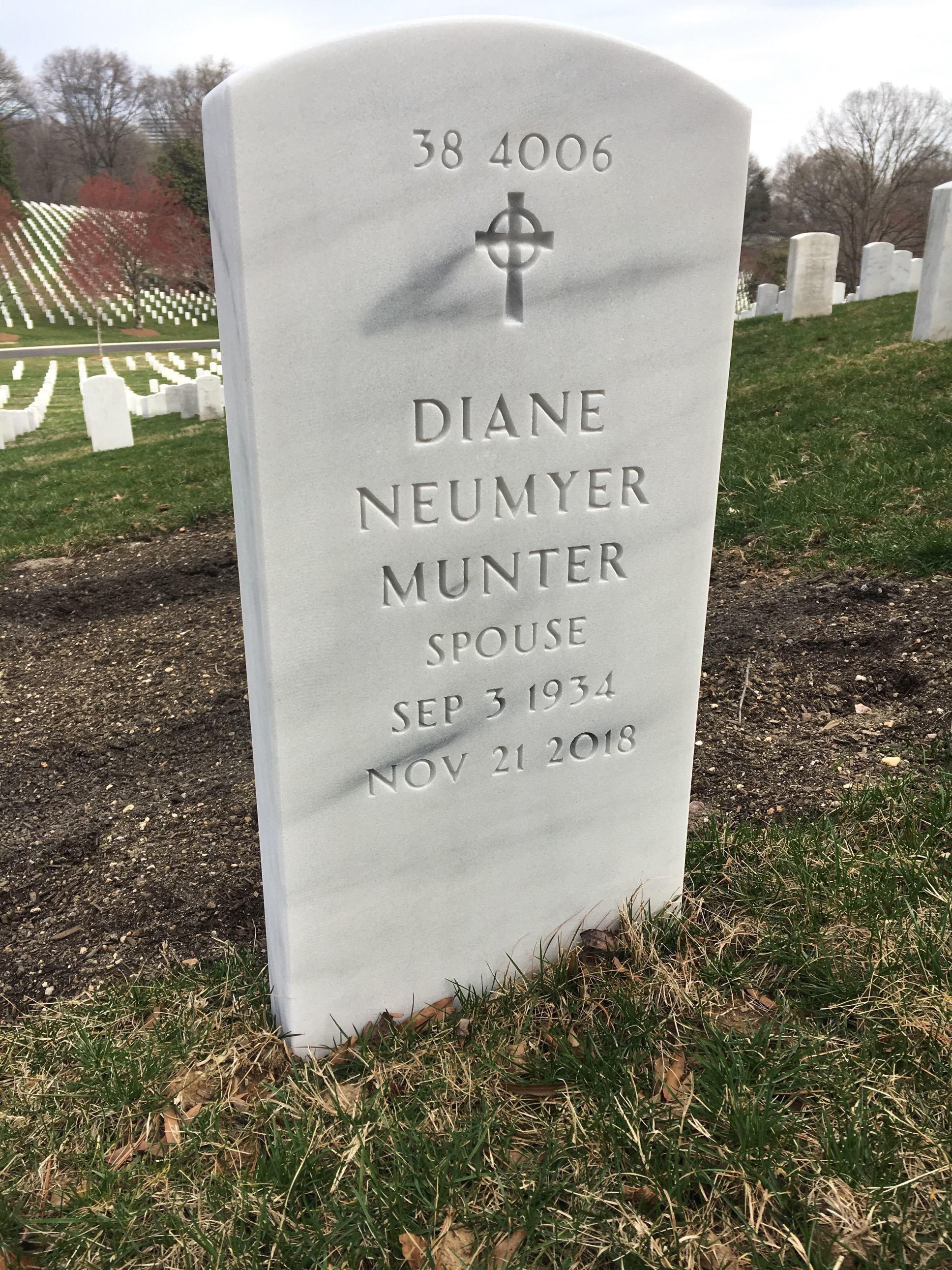 Back of headstone — Theodore Munter