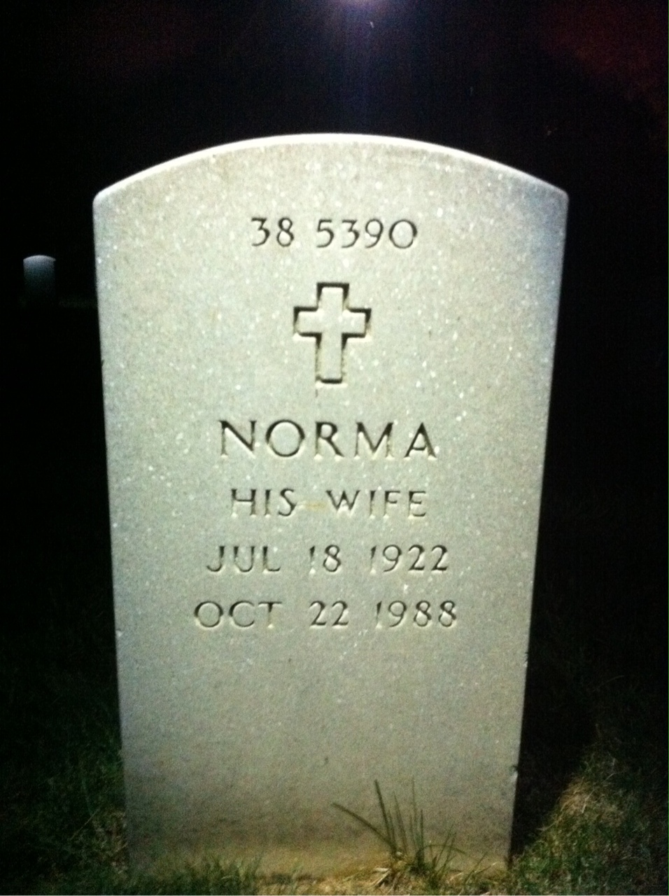 Back of headstone — Russell Moore