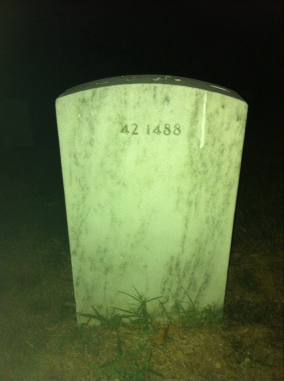 Back of headstone — John Carr Rogers