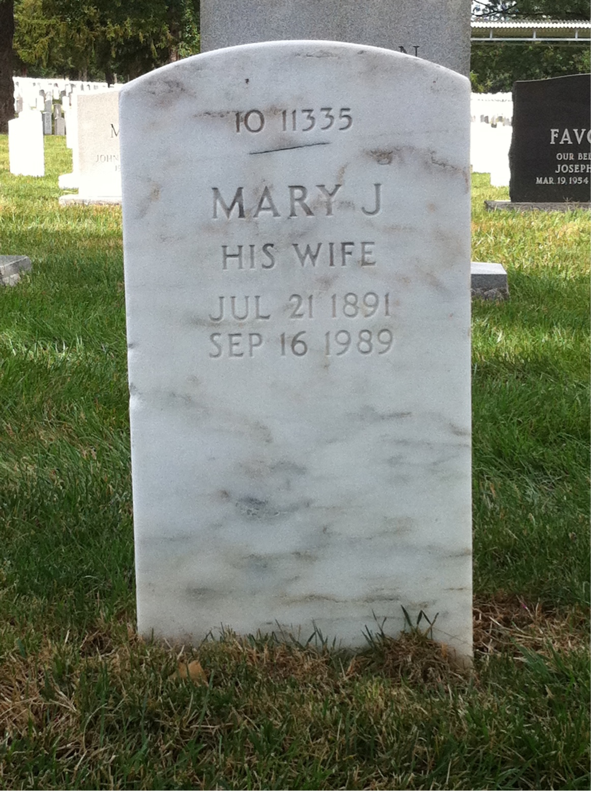 Back of headstone — Winsor H Cushing
