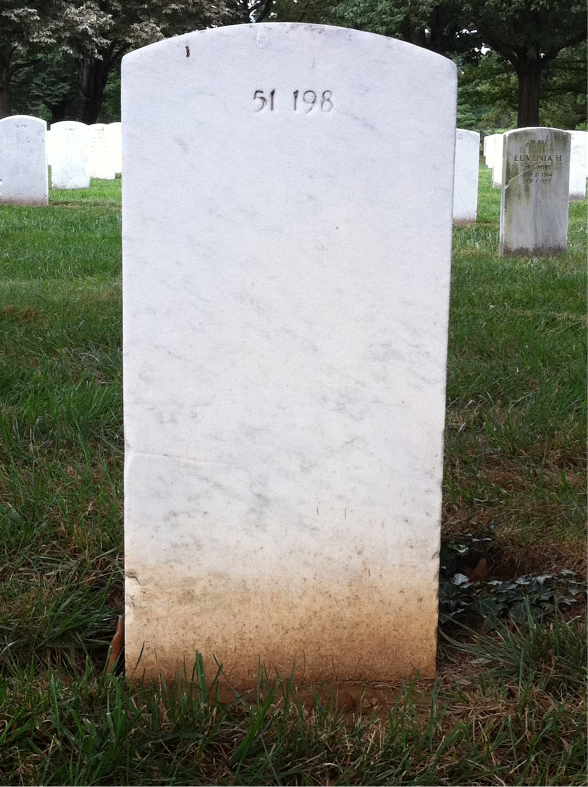 Back of headstone — Kenneth Moon