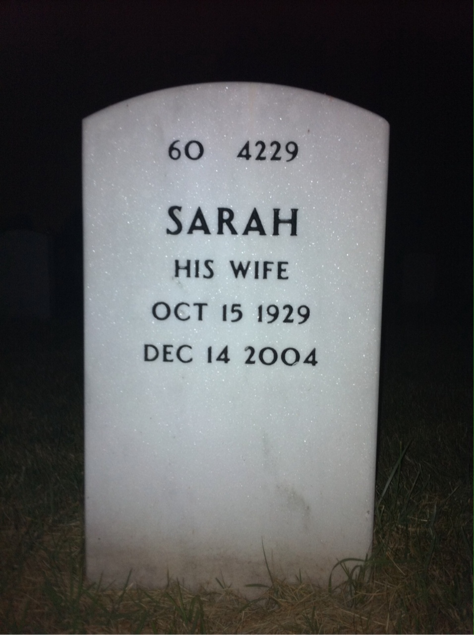 Back of headstone — Russell Garrett