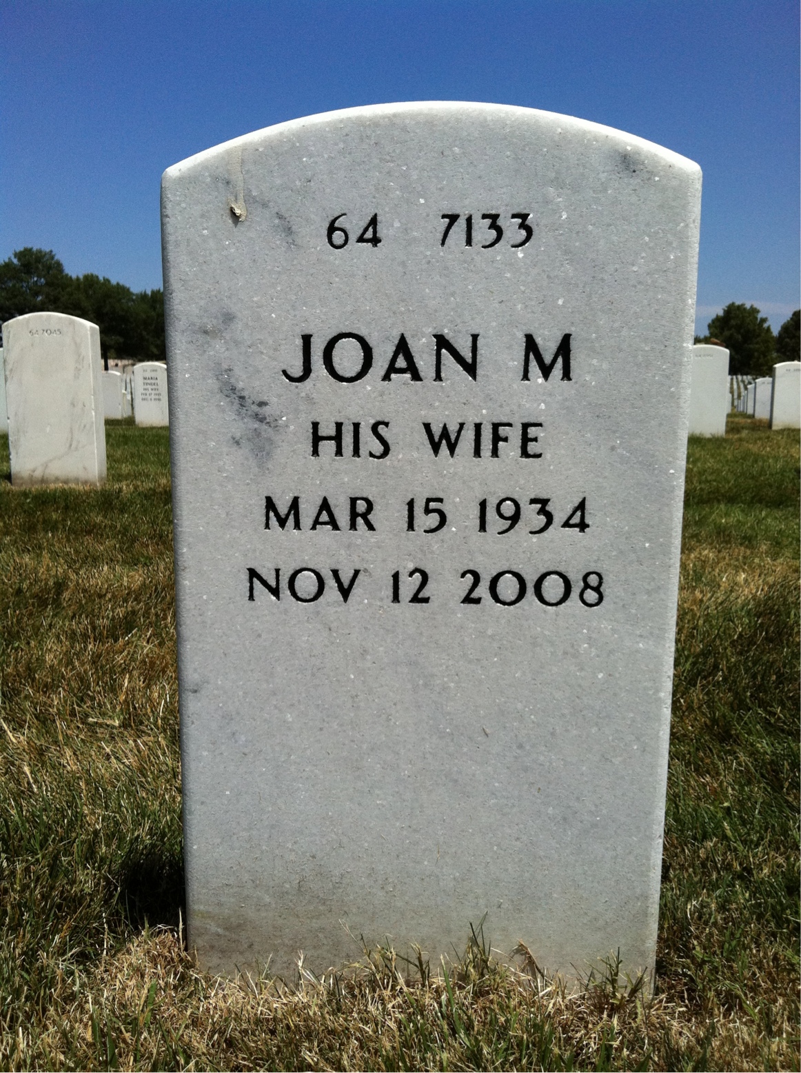 Back of headstone — Robert Grimes