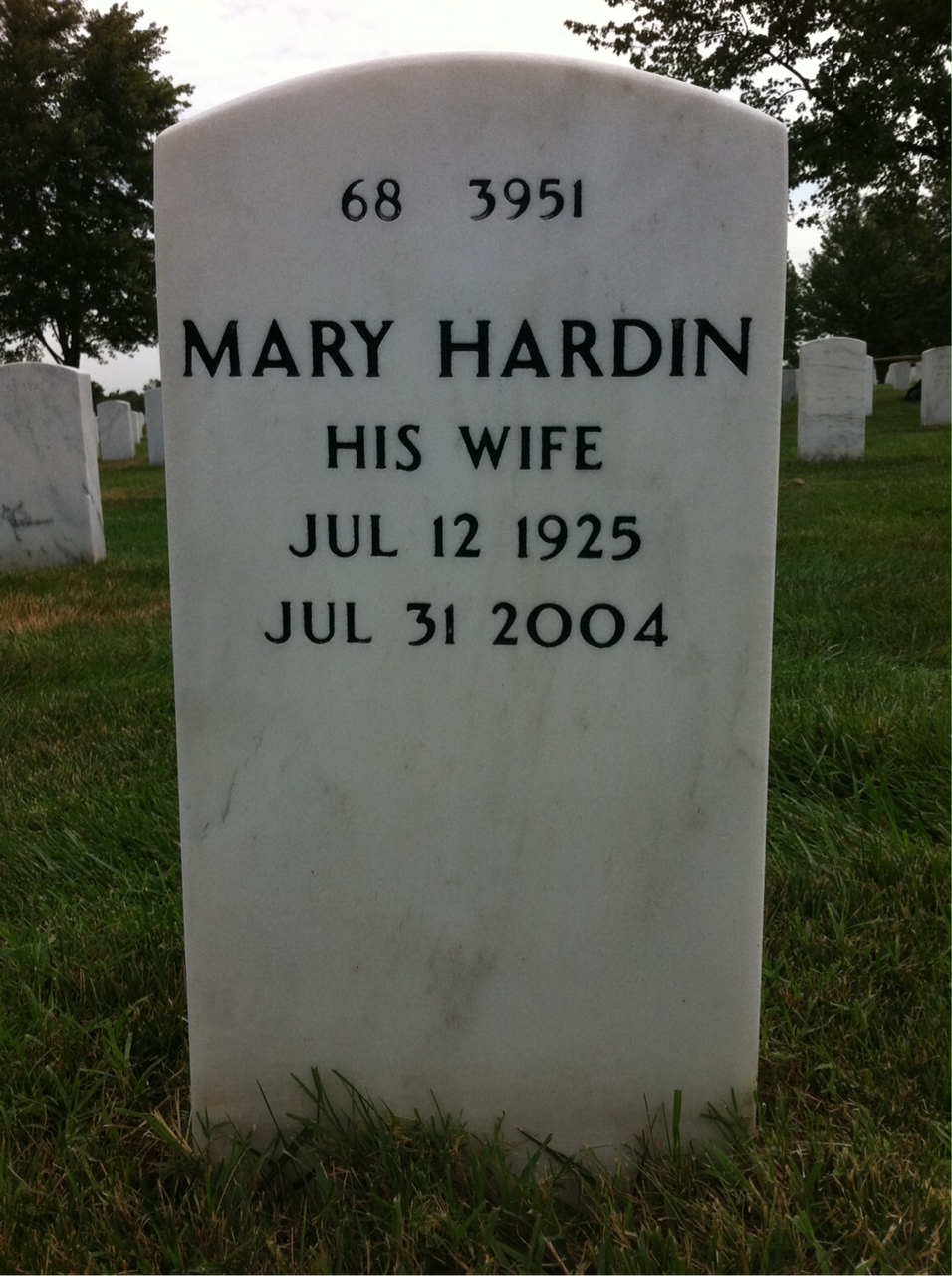 Back of headstone — Frederick Brouillette