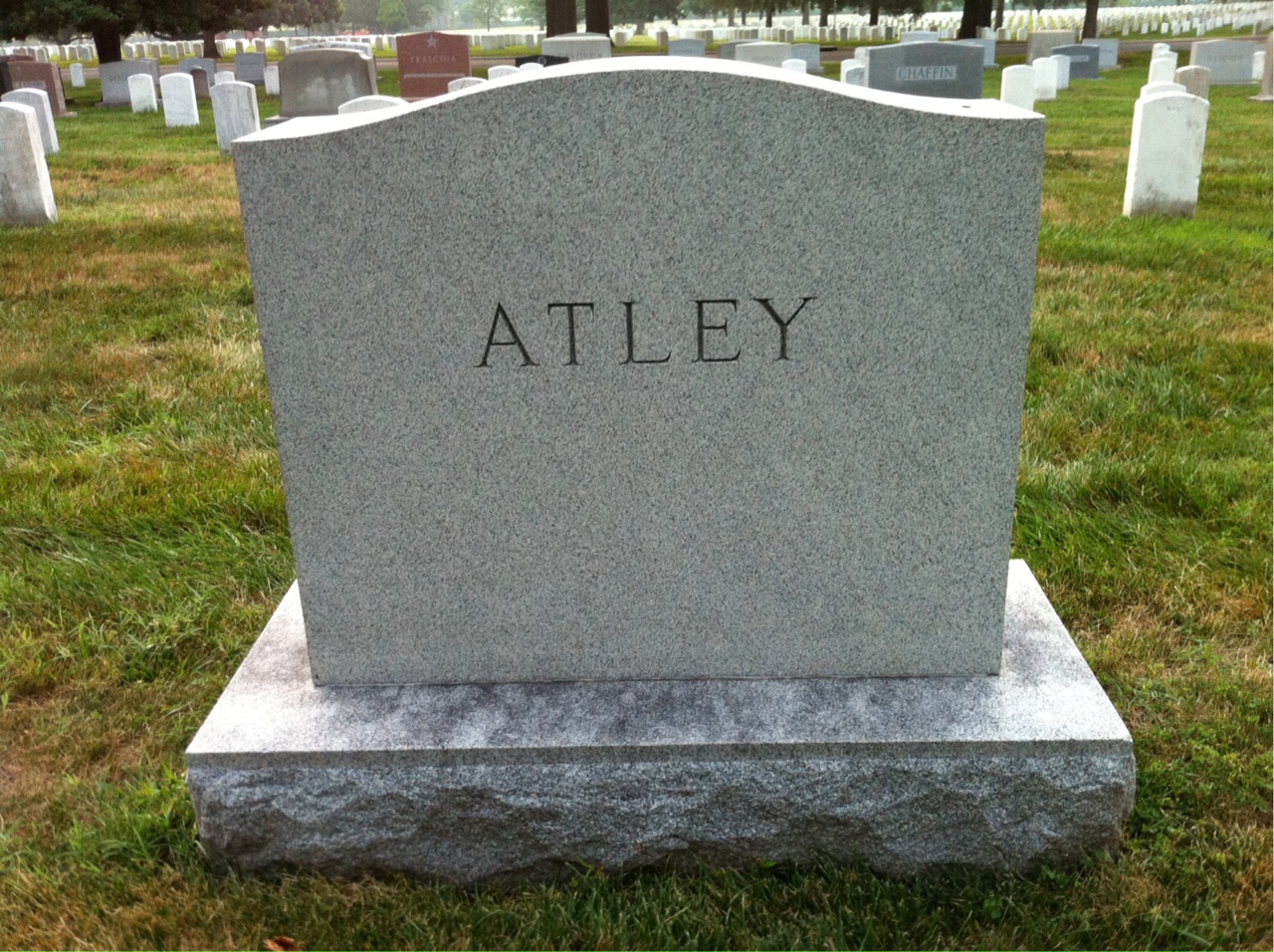 Back of headstone — Emma Atley