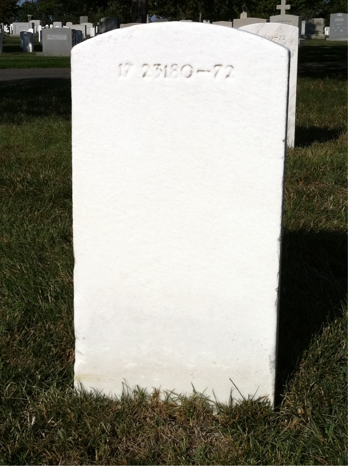 Back of headstone — Bryan Beery