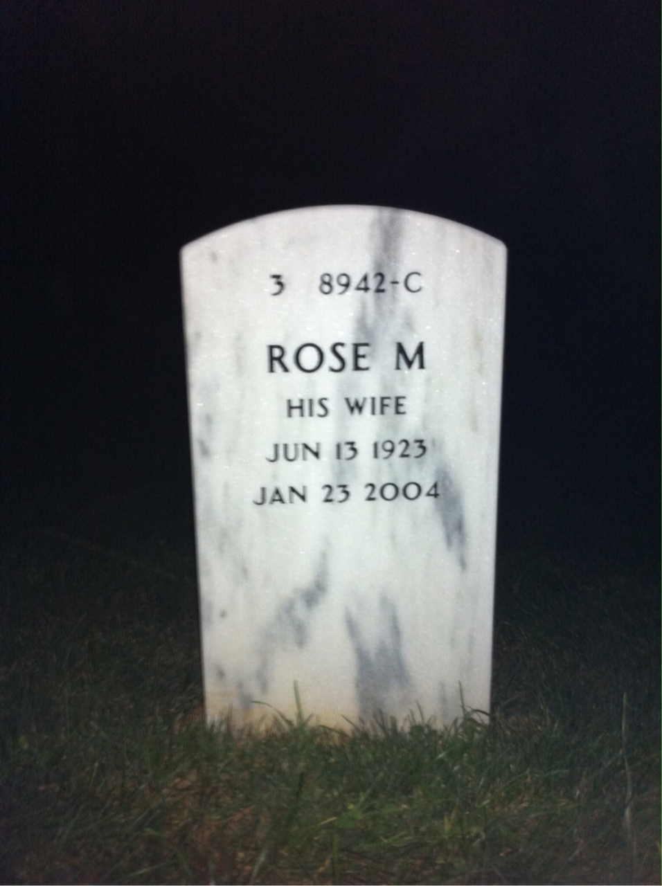 Back of headstone — James Sedinger