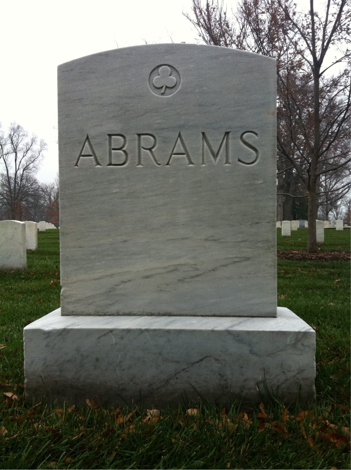 Back of headstone — William Abrams