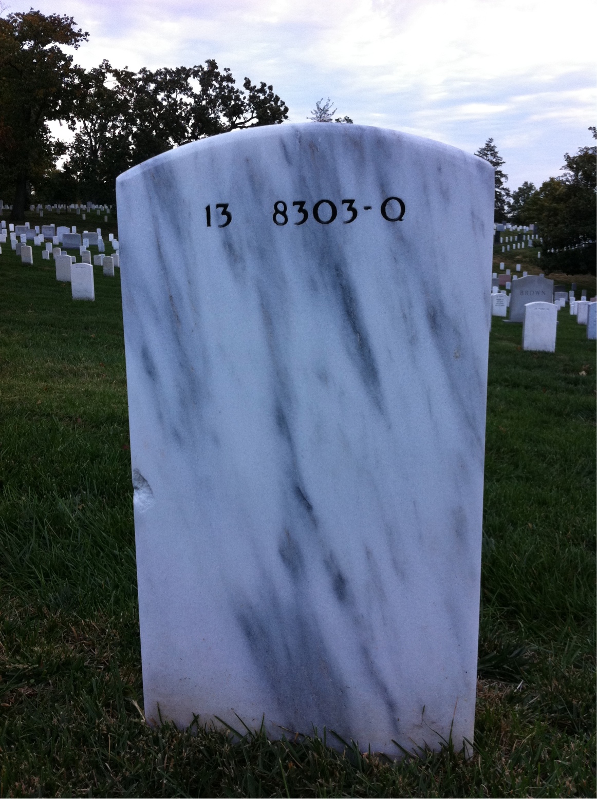 Back of headstone — Adam Mcclain