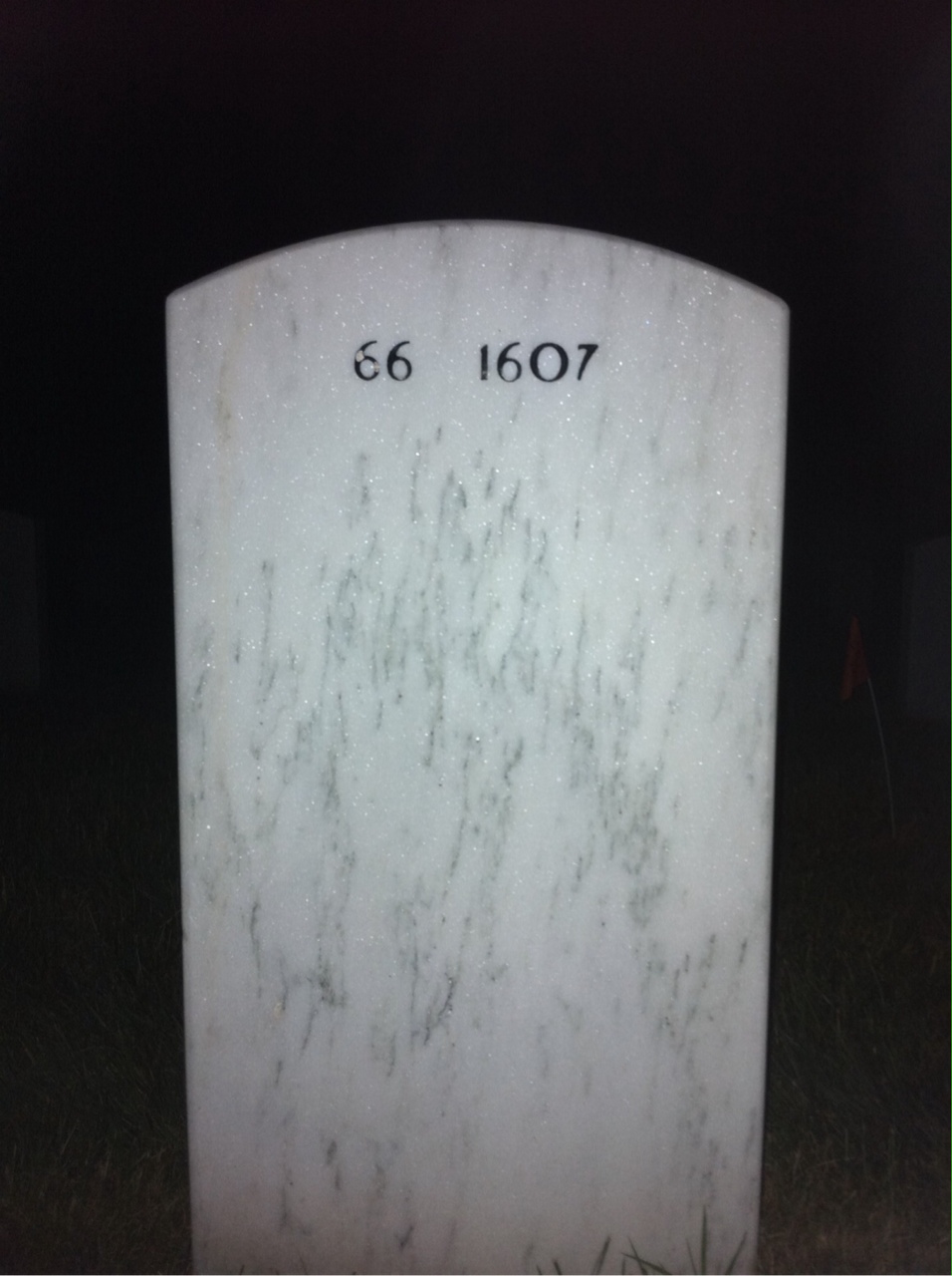 Back of headstone — Leland Denning
