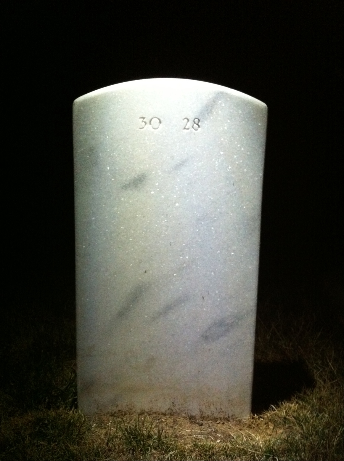 Back of headstone — Harry Baumgardner