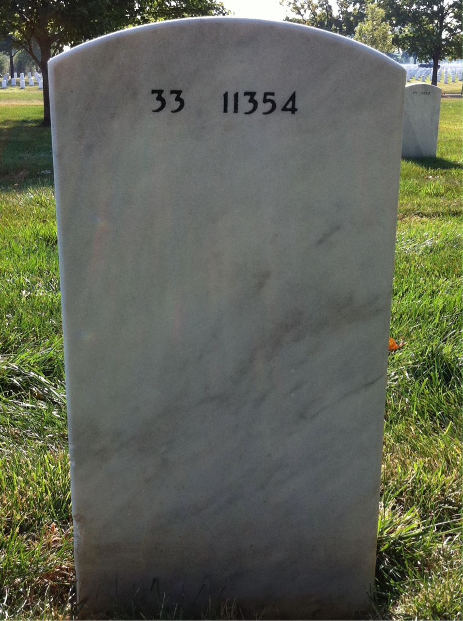 Back of headstone — Donald Inscoe