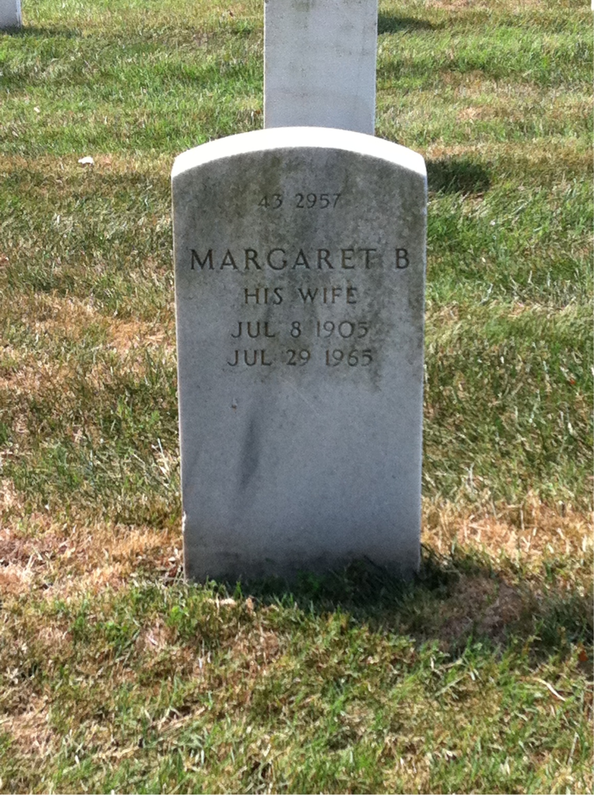 Back of headstone — Welby L Brunk