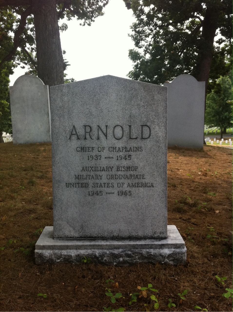 Back of headstone — William Arnold