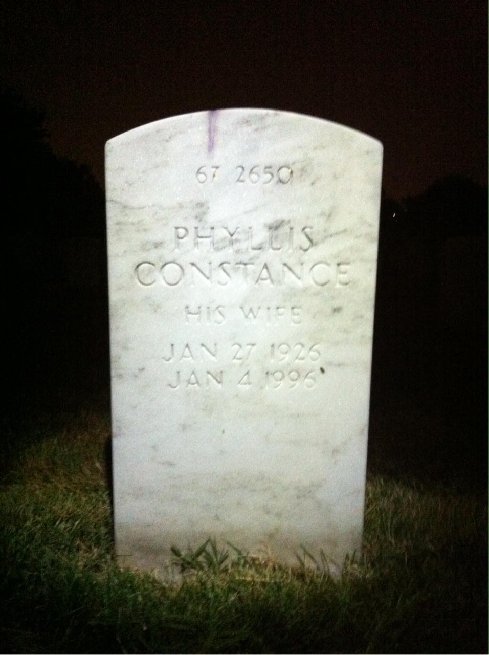 Back of headstone — Eugene Moser