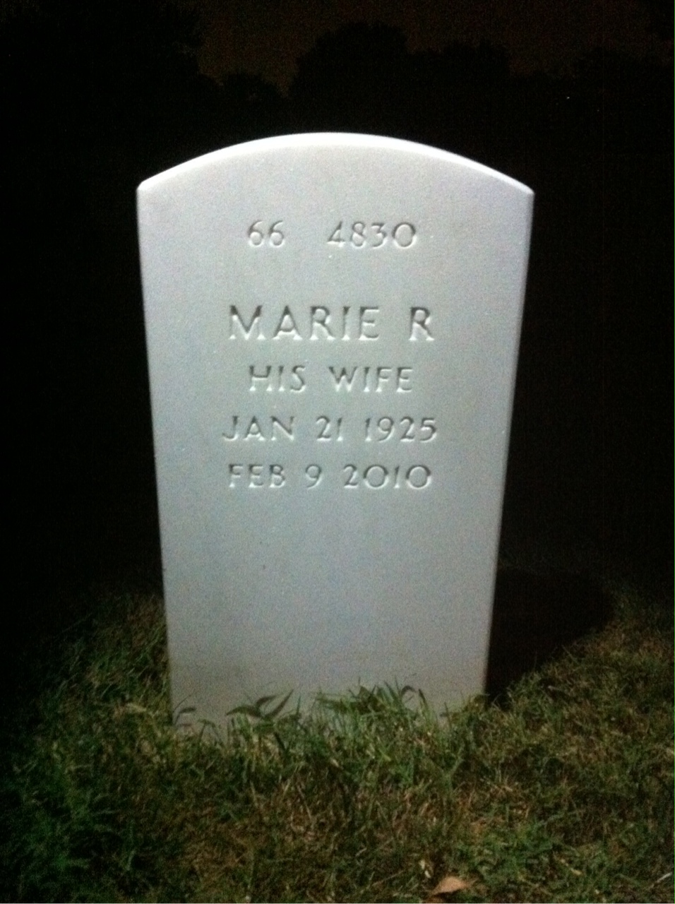 Back of headstone — Sal Molite