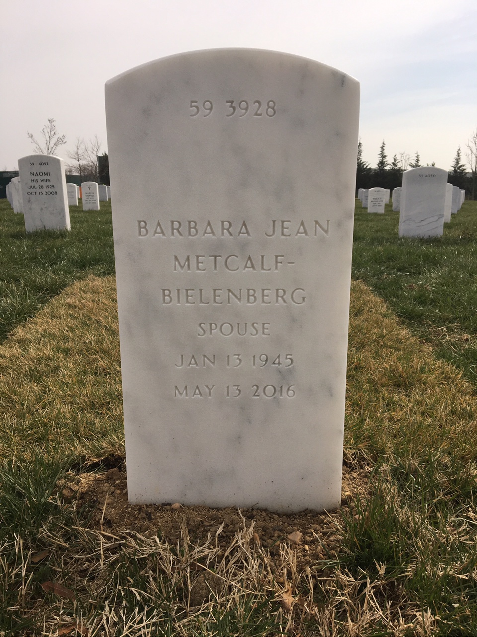 Back of headstone — Douglas Bielenberg
