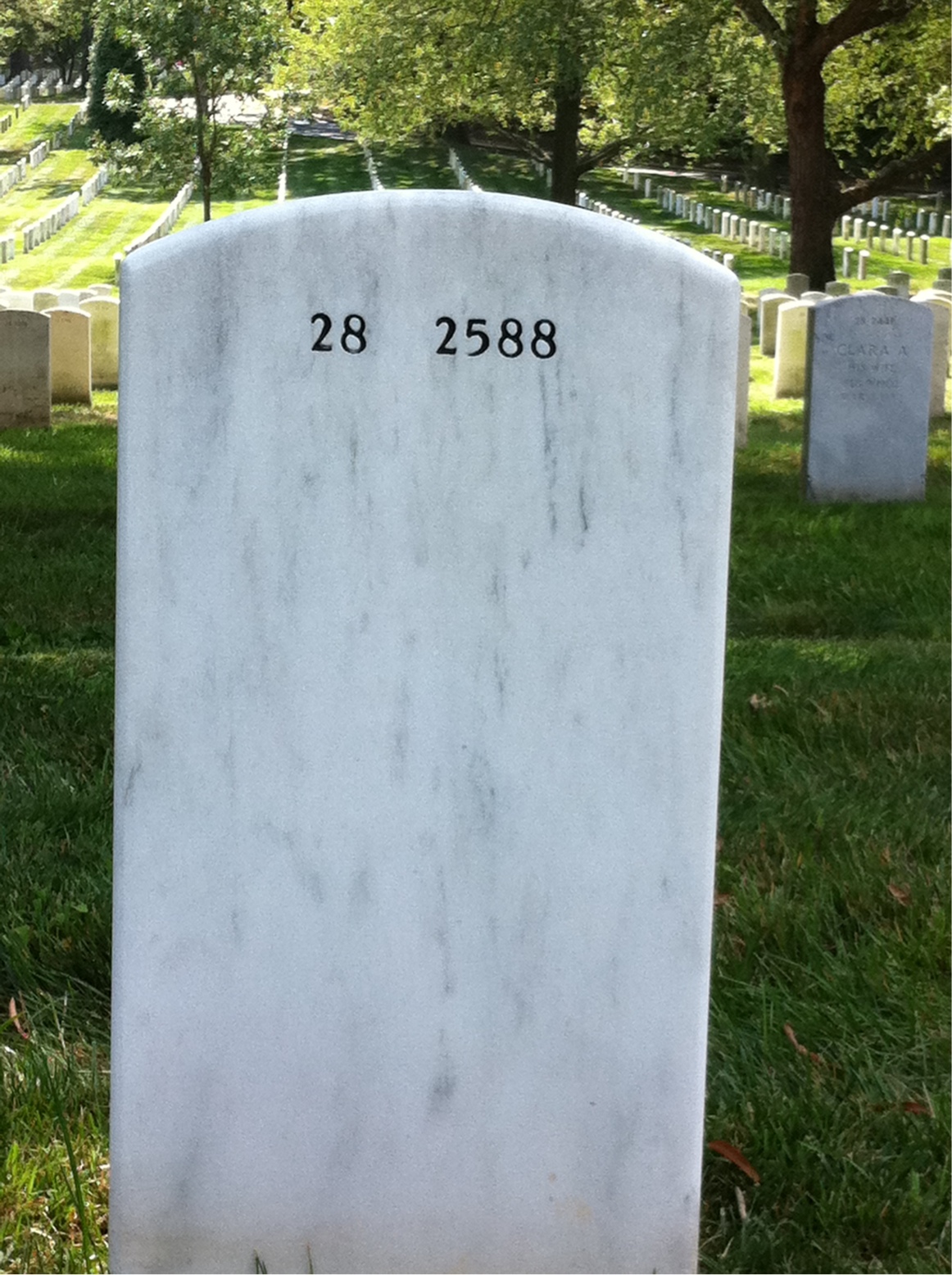 Back of headstone — Gerald Fox