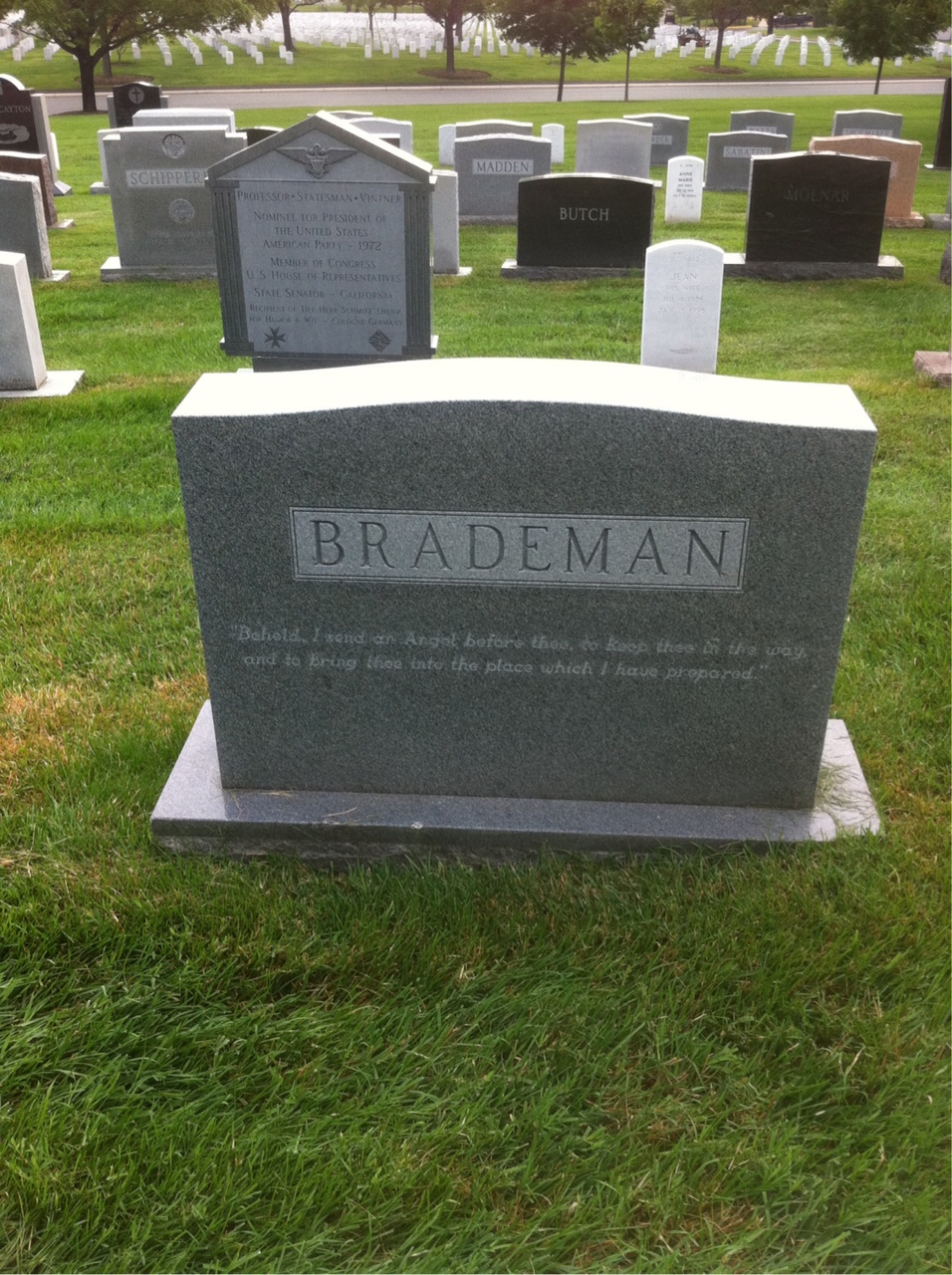 Back of headstone — Royce Brademan