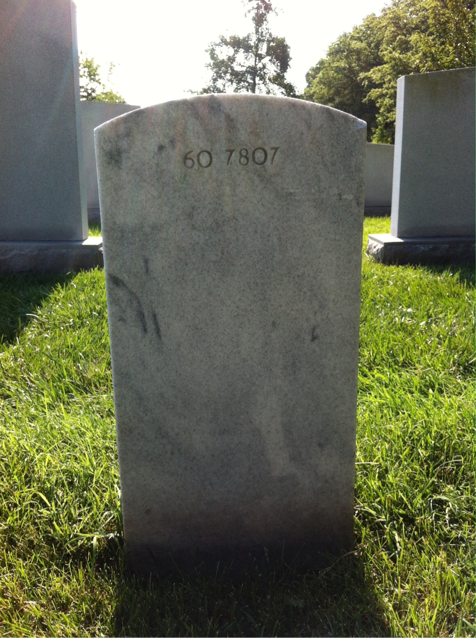 Back of headstone — William J Wenker