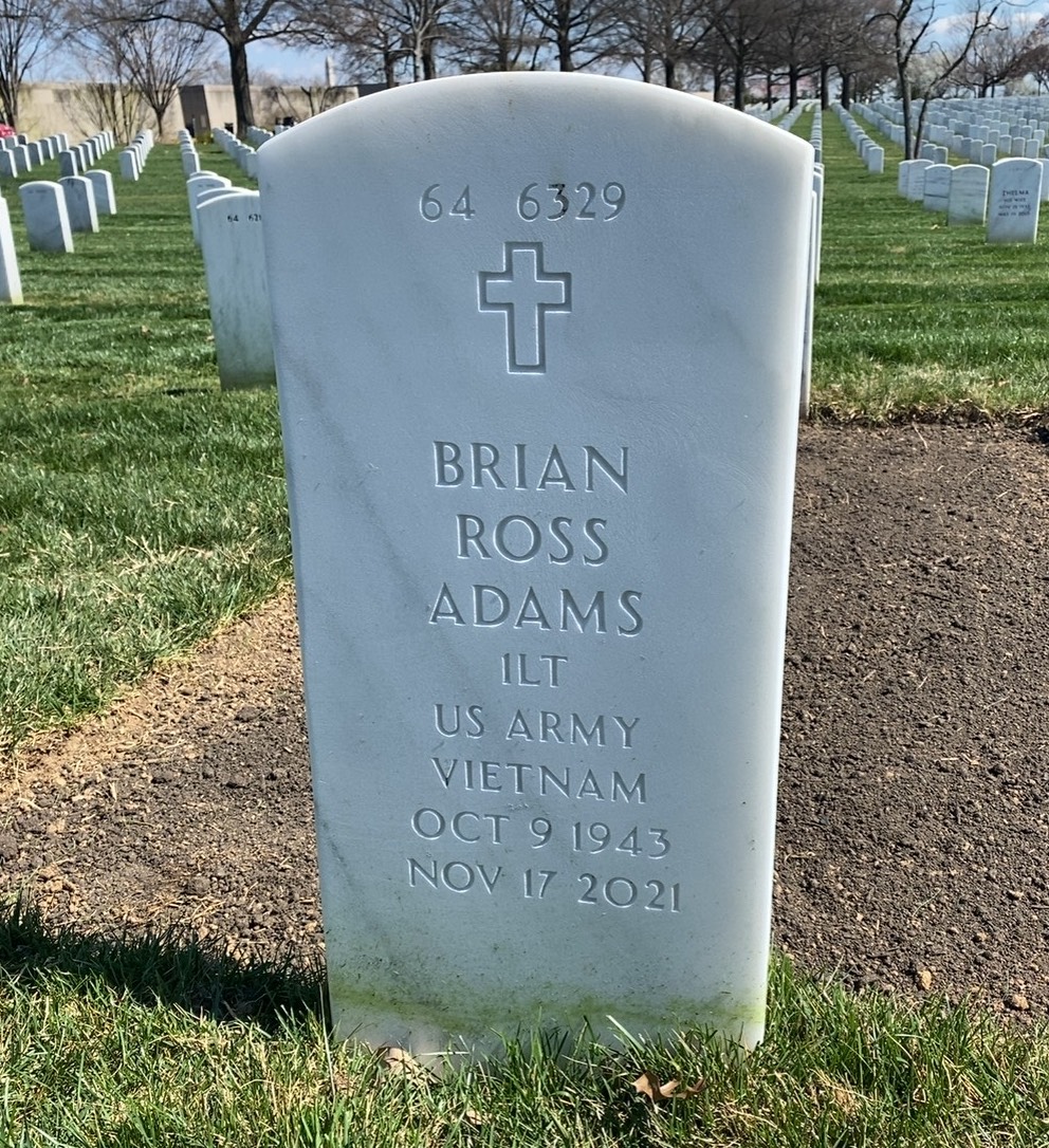 Back of headstone — Ross Adams