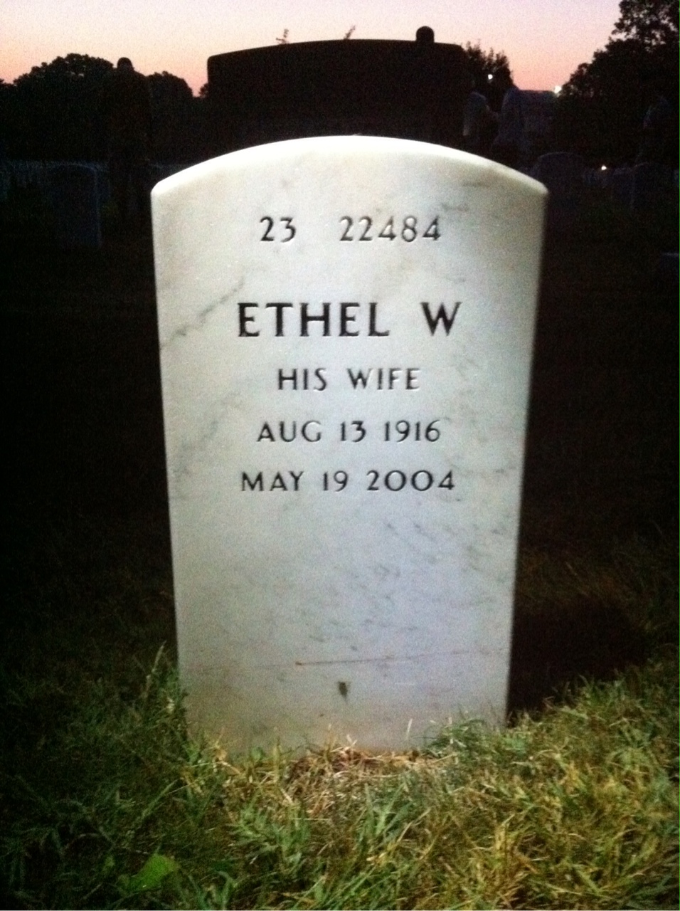 Back of headstone — Thomas Enloe
