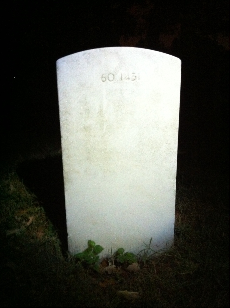 Back of headstone — William B Malan