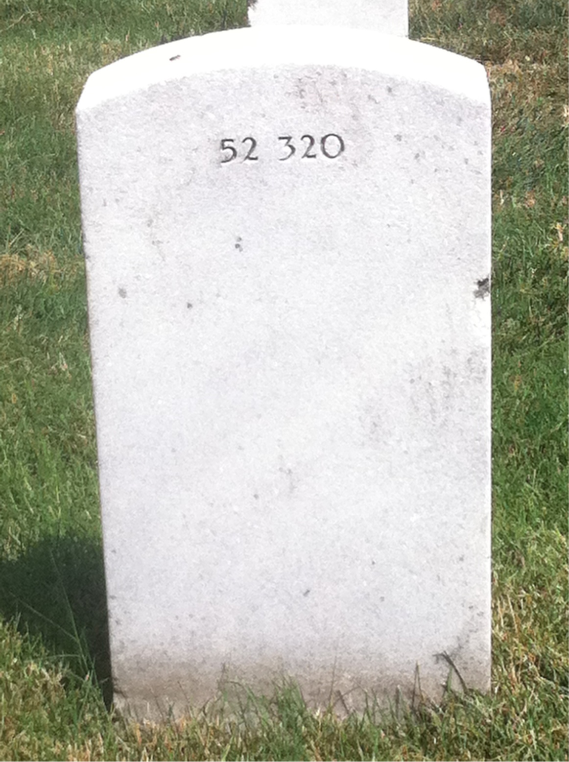 Back of headstone — Henry Barr