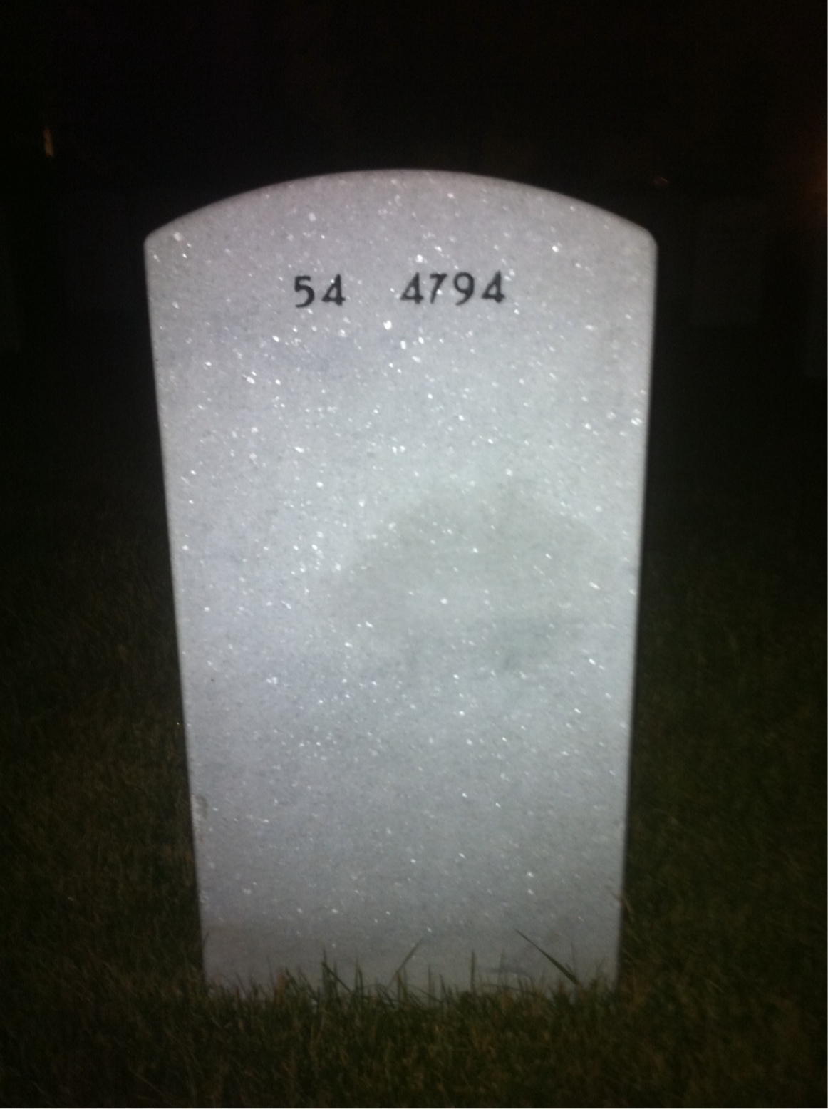 Back of headstone — Robert Hoffman