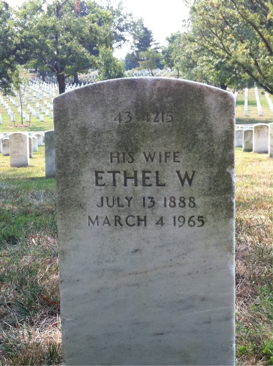 Back of headstone — William Edward Walker