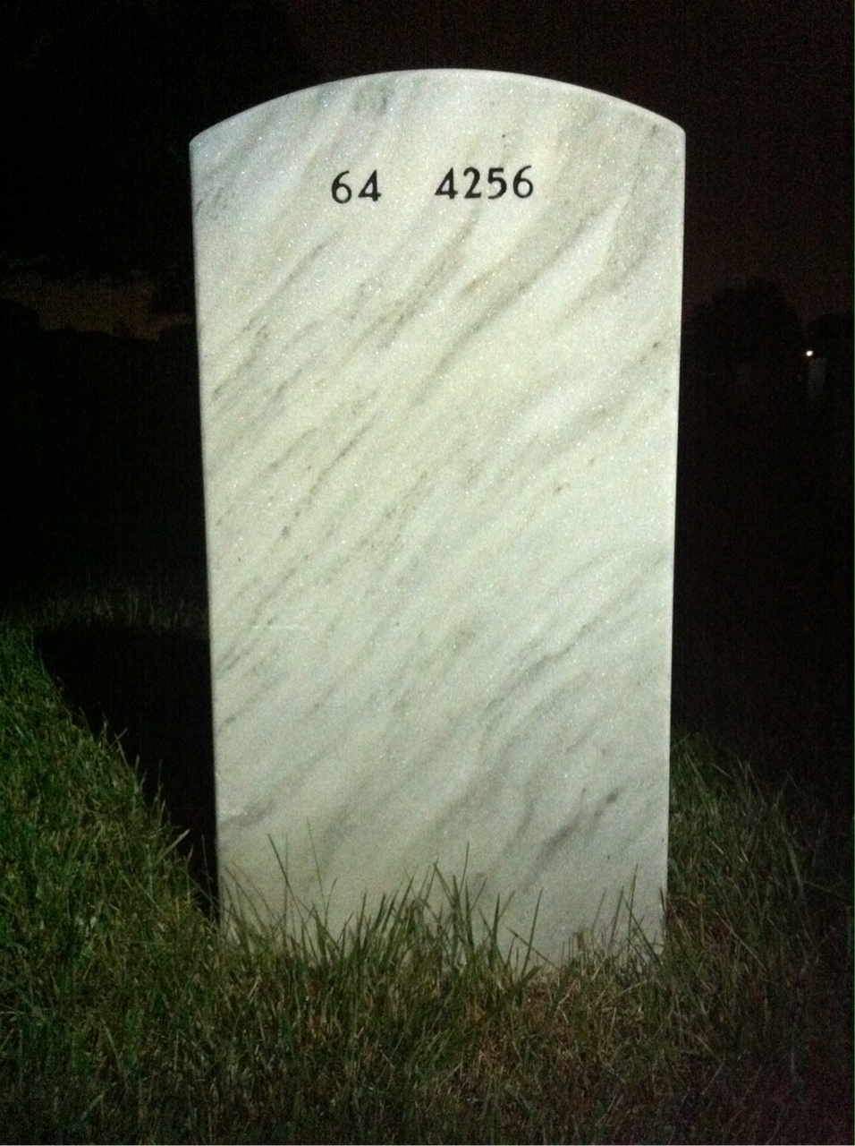 Back of headstone — Lowell Lilly