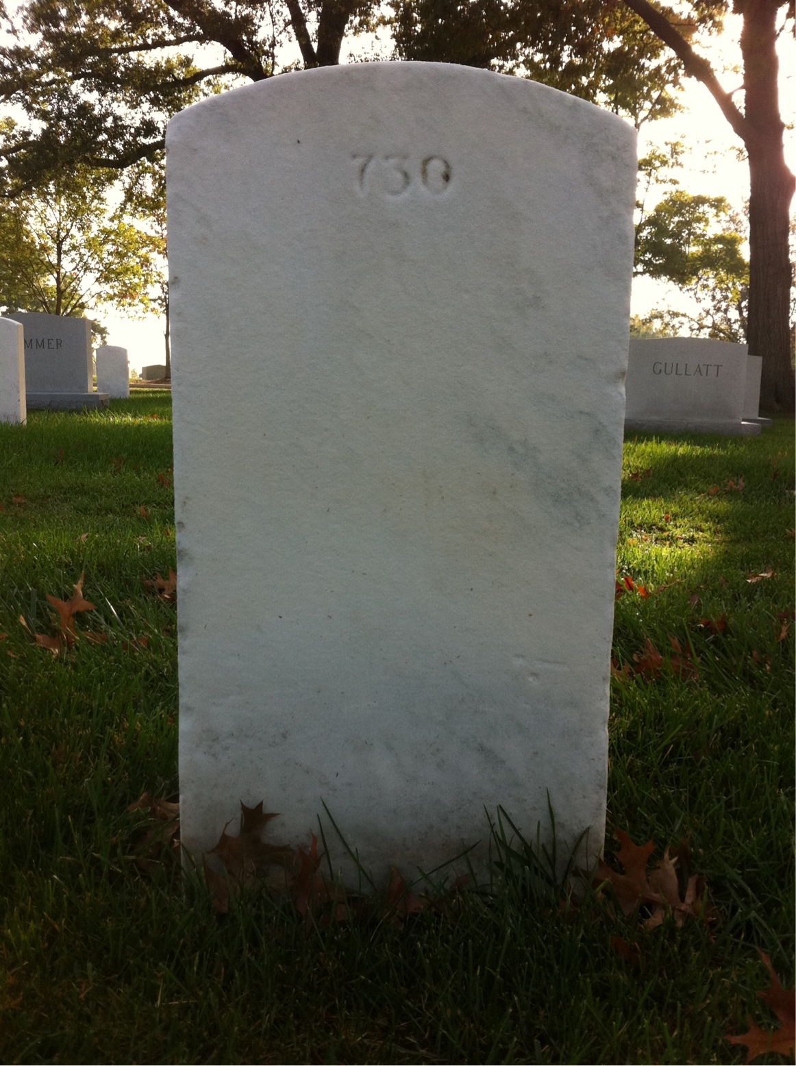 Back of headstone — Robert Blaine