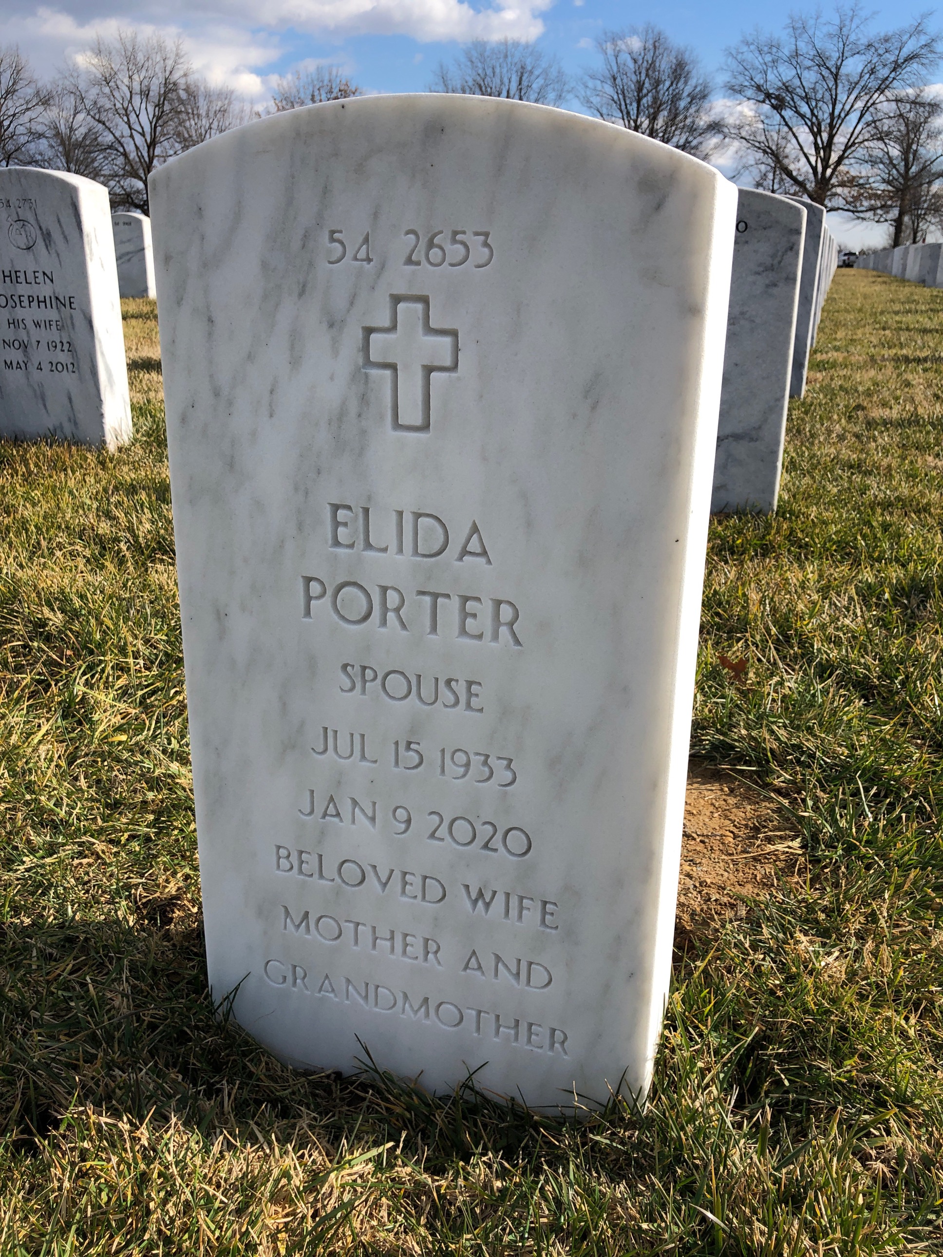 Back of headstone — Michael Morris