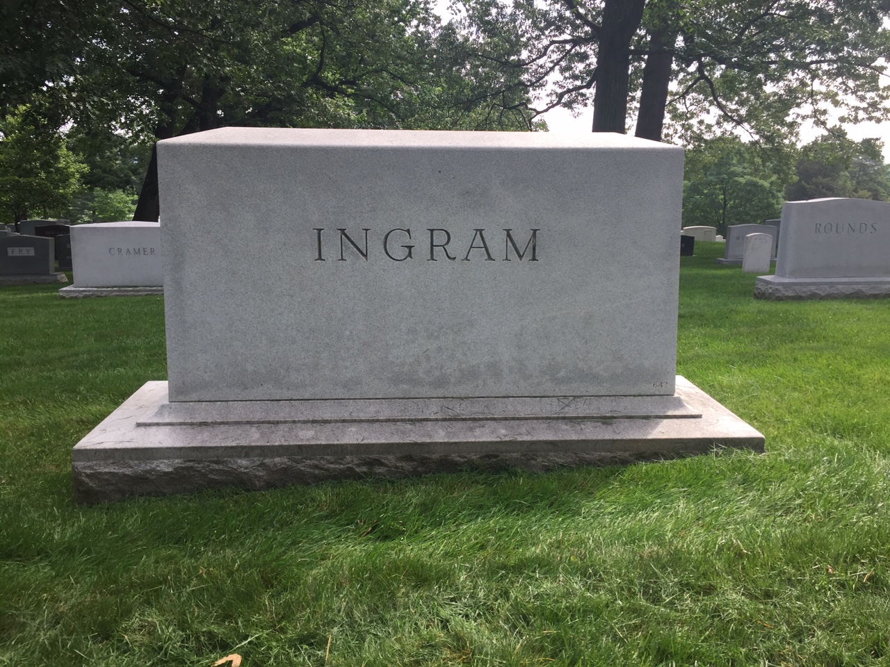 Headstone shared by 2 interments, including Jonas Ingram