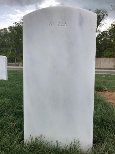 Back of headstone — Richard Anderson
