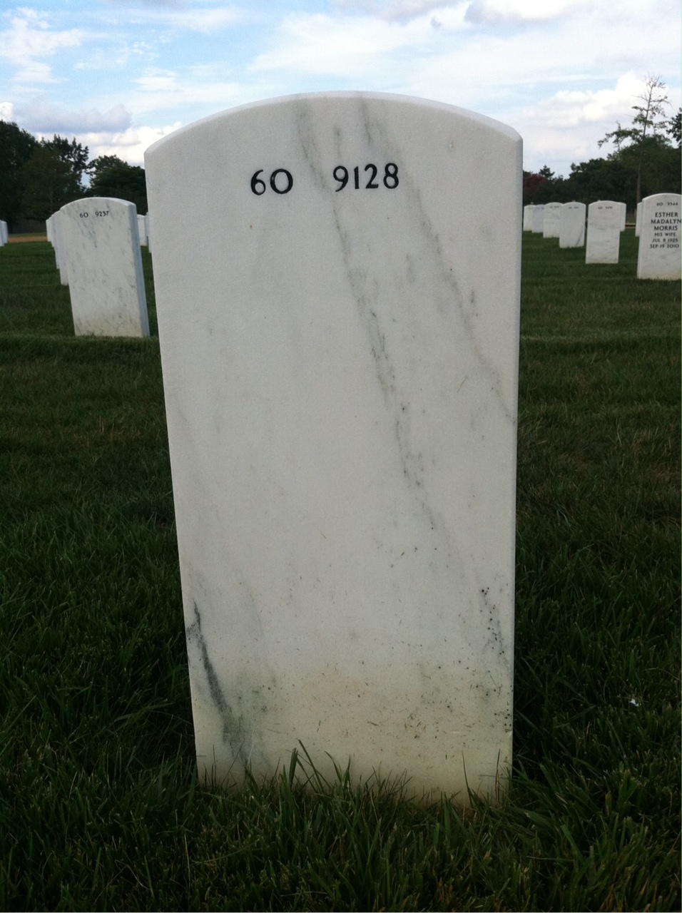 Back of headstone — John Hillen