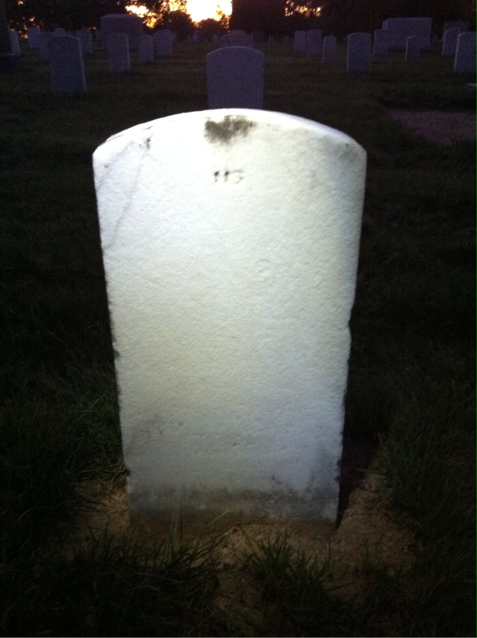 Back of headstone — Infant Mills
