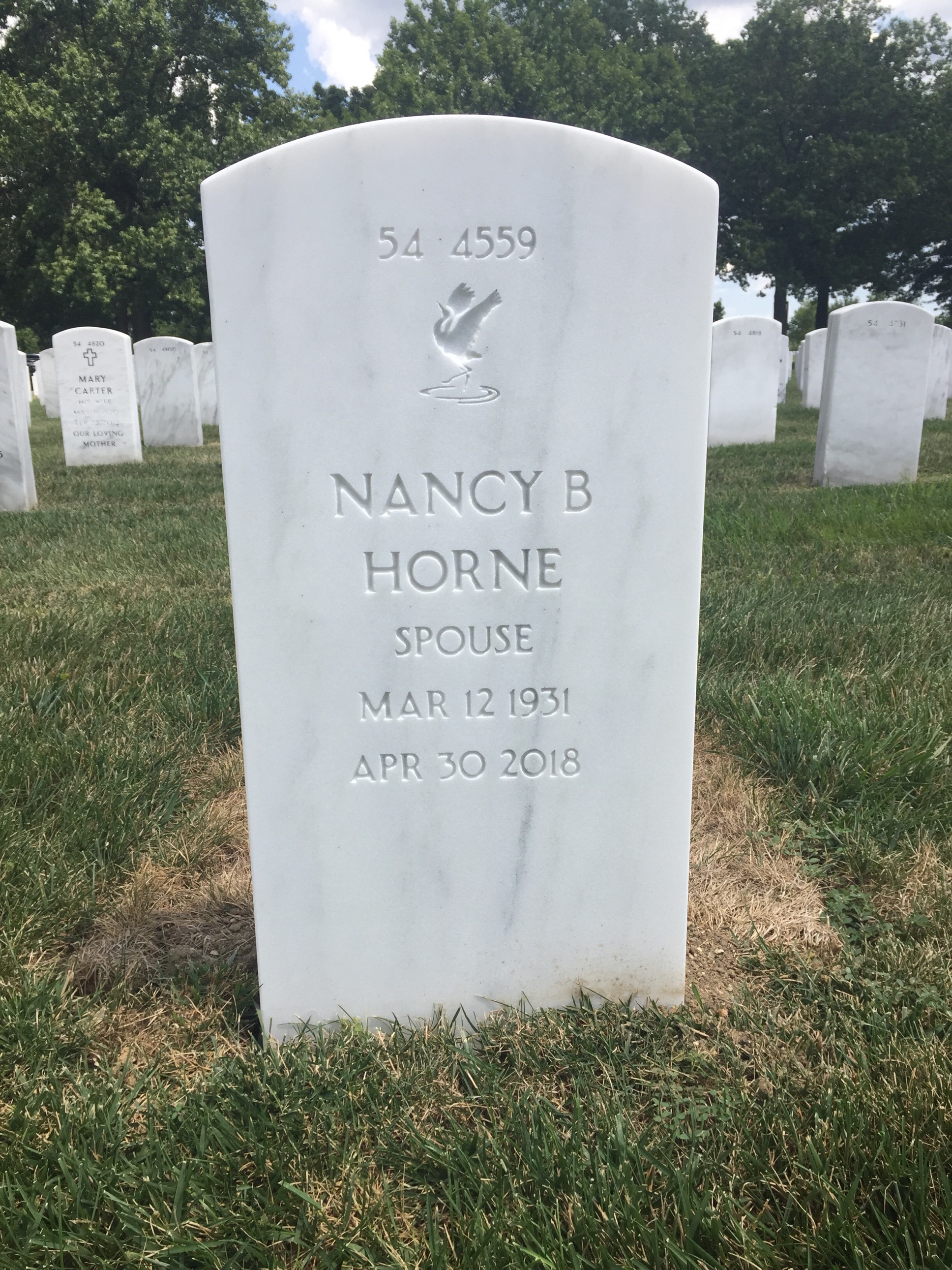 Back of headstone — William Horne