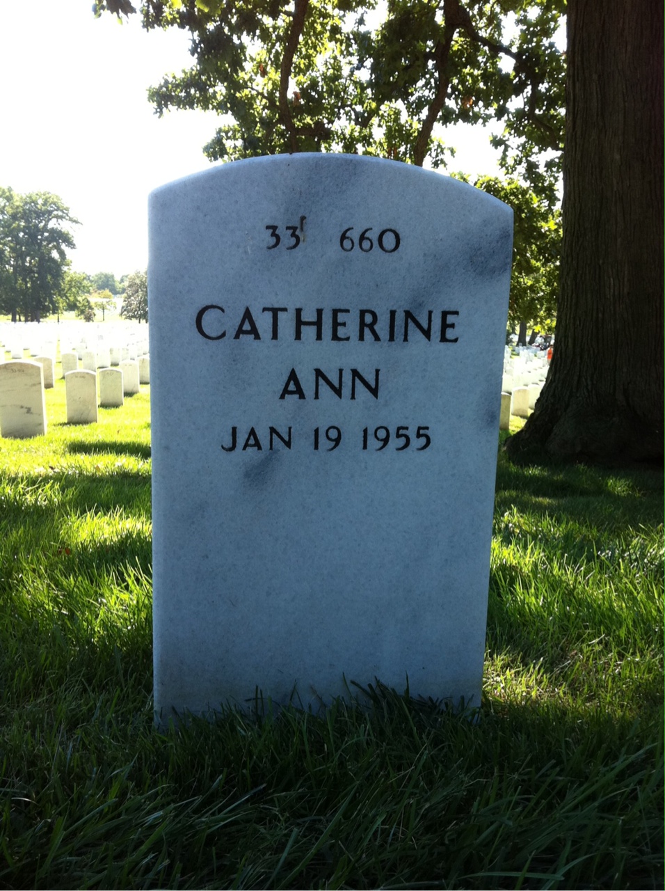 Back of headstone — Clyde Oster