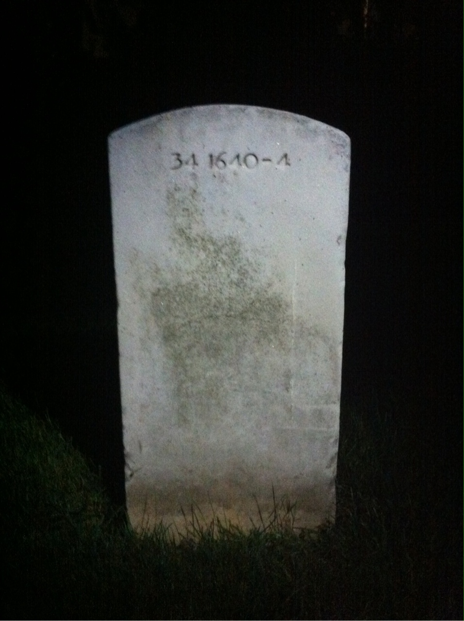 Back of headstone — Genevieve Baker
