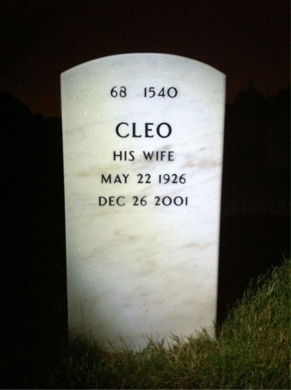 Back of headstone — Robert Griffard
