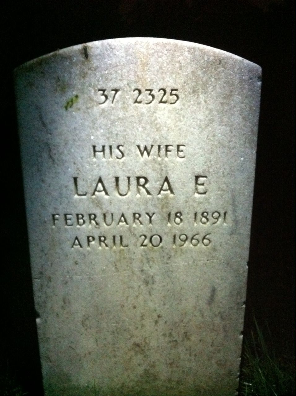 Back of headstone — John Cunningham