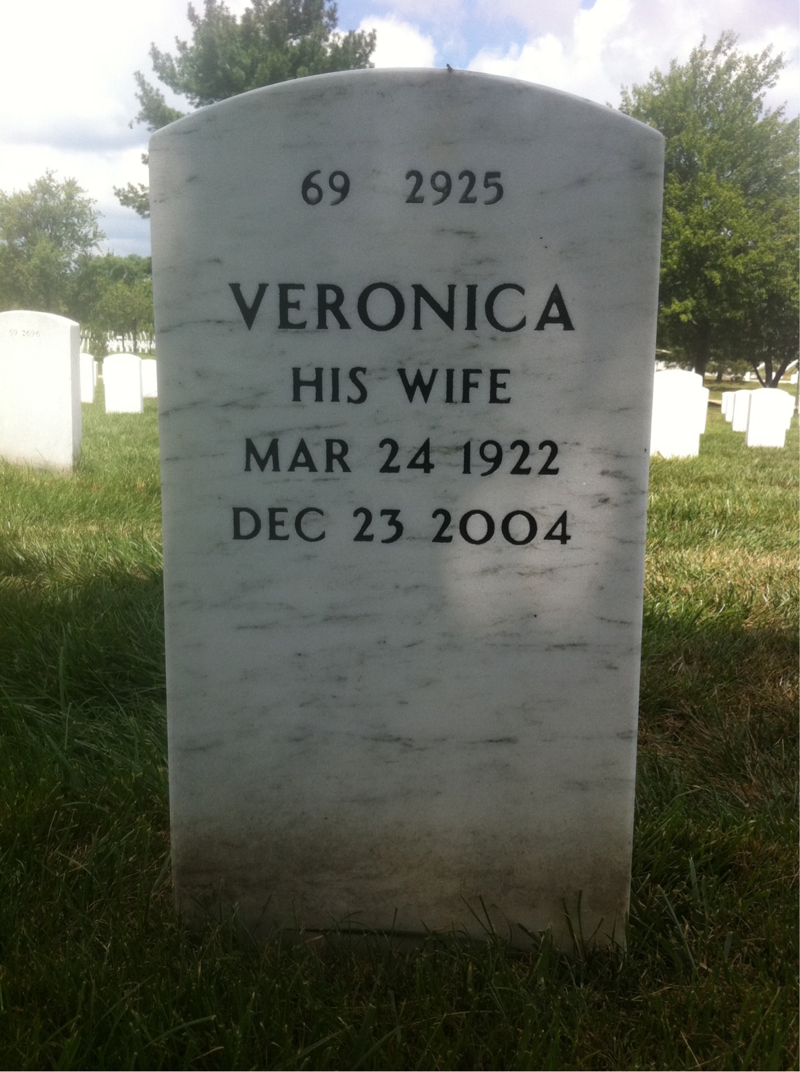 Back of headstone — Basil Puher