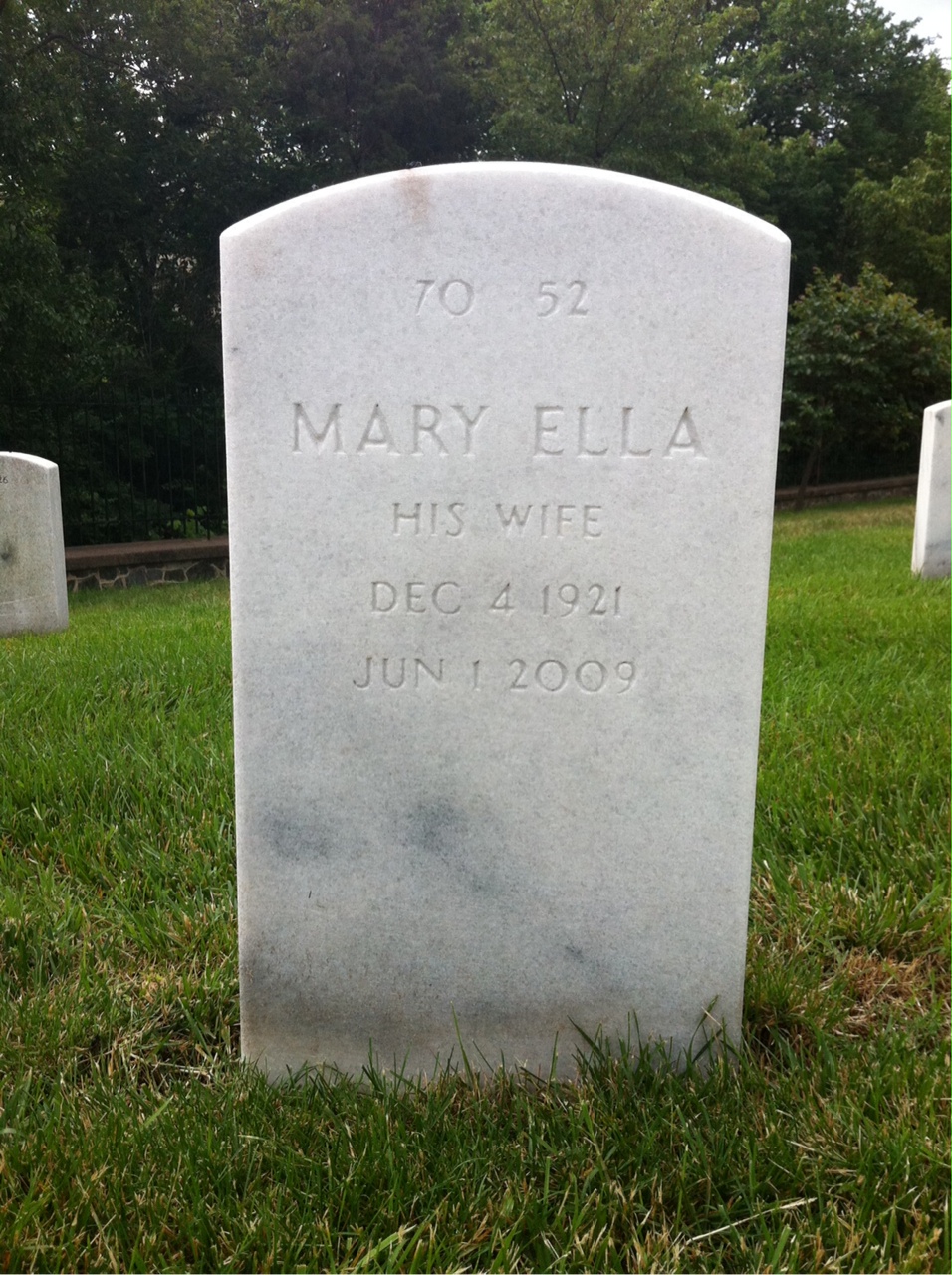 Back of headstone — Richard Keefer