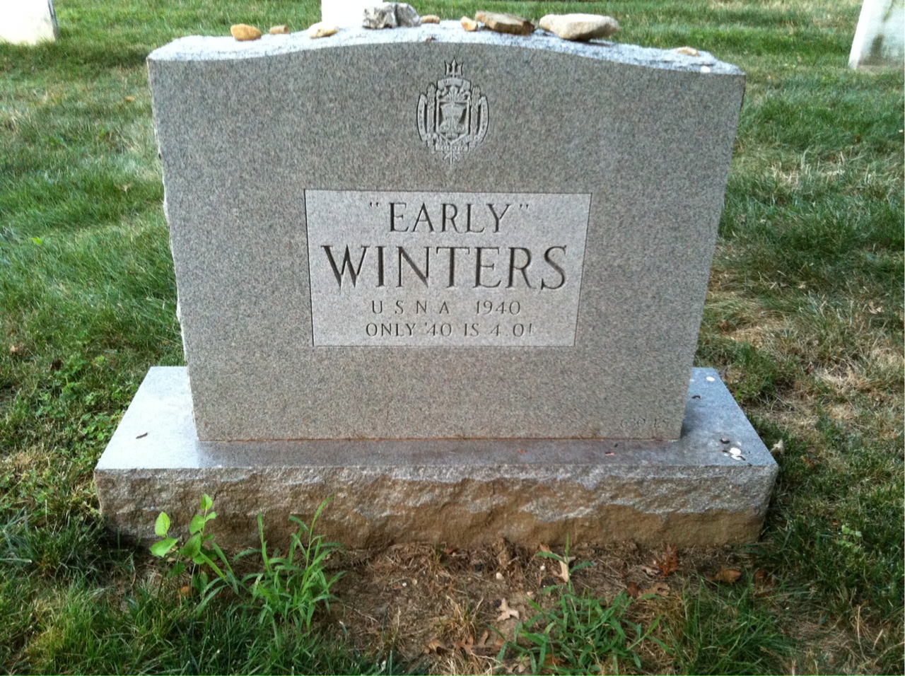 Back of headstone — Leigh Winters