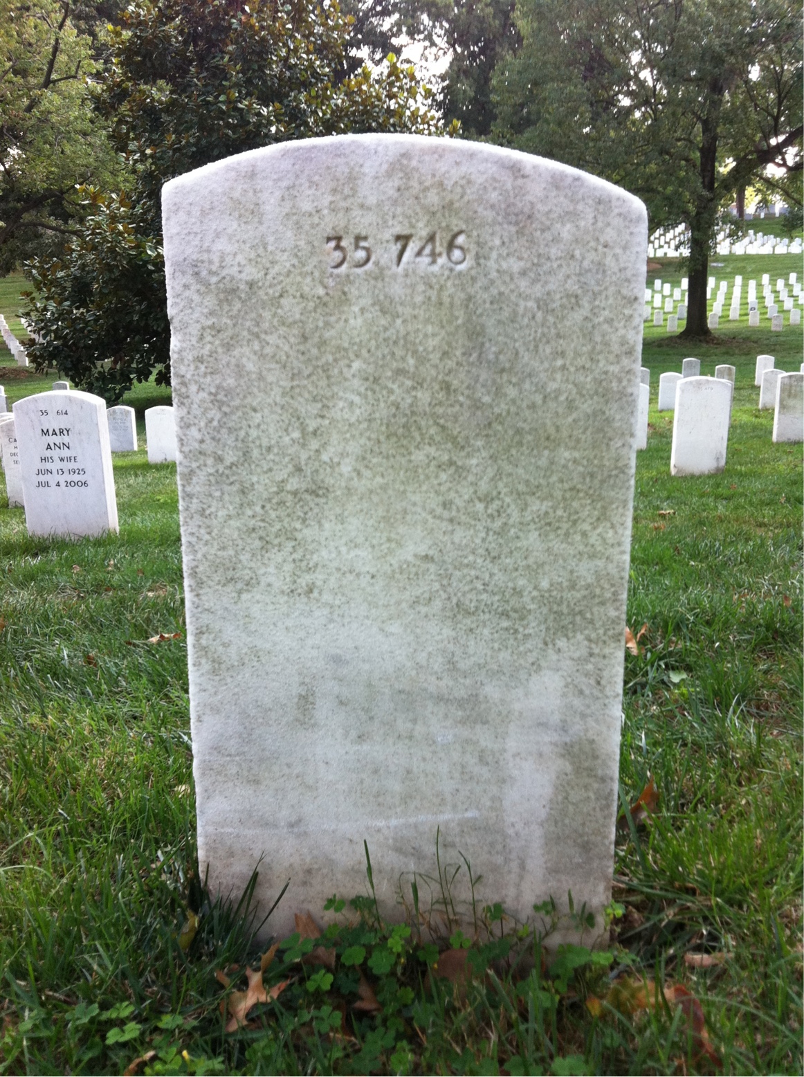 Back of headstone — Mary Monahan