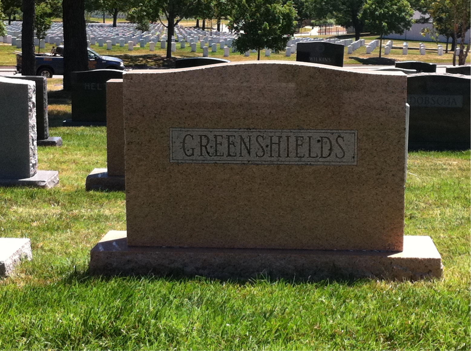 Back of headstone — Elco Greenshields