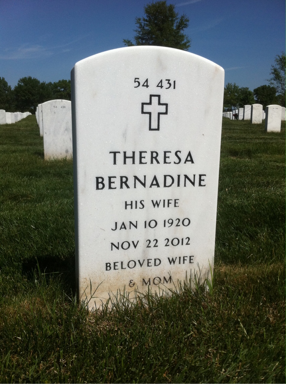 Back of headstone — Donald White