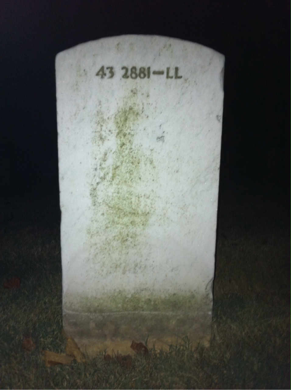 Back of headstone — John Cox