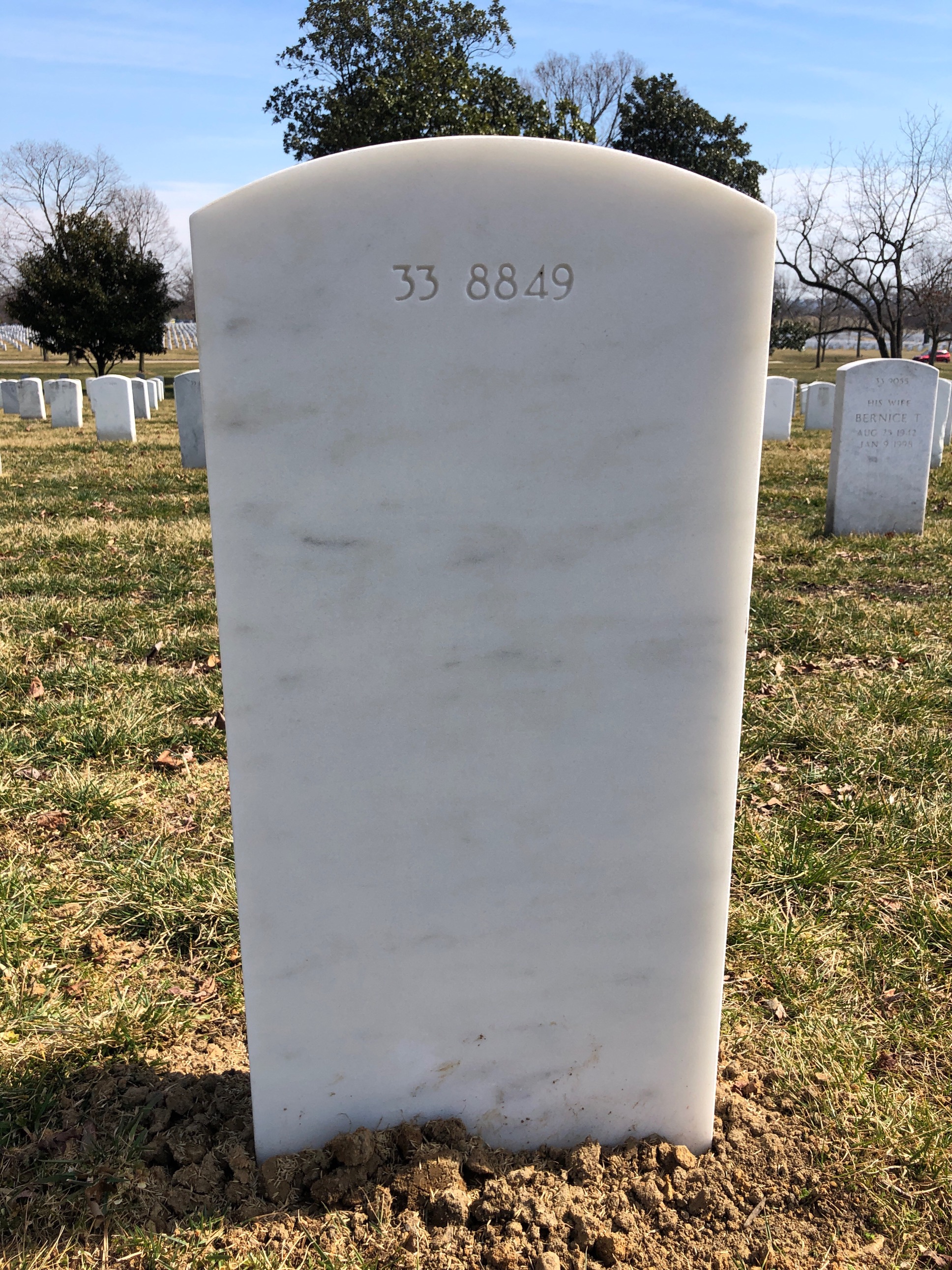 Back of headstone — Harold Morton